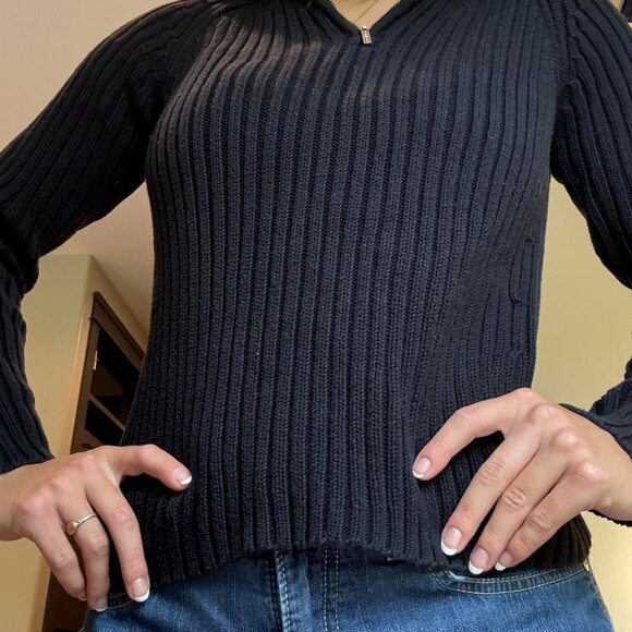 Tommy Hilfiger Women's Navy and Black Jumper - Picture 1 of 3
